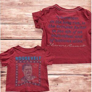 Vintage Peek Little Peanut Theodore‎ Roosevelt Patriotic Quote T Shirt 3 - 6 M